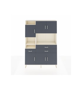 Arges Gardrop 9 Raflı 3 Çekmeceli 6 Kapaklı 132x30x195 Aytaşı-Antrasit