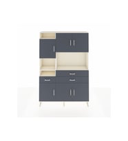Arges Gardrop 9 Raflı 3 Çekmeceli 6 Kapaklı 132x30x195 Aytaşı-Antrasit