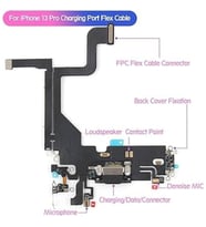 İphone 13 Pro Uyumlu Şarj Soketli Mikrofon Film Flexi Bordu - Yıldız Işığı