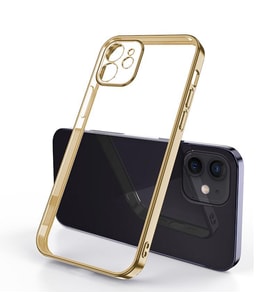 Plating Lazer Kesim Şeffaf Kenarları Holografik İphone 11 ile Uyumlu Telefon Kılıfı