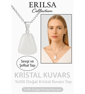 Sertifikalı AAA+ Kristal Kuvars Taşı Kolye – Beşgen Model, Gümüş Aparatlı (Çok Renkli)