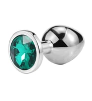 Metal Elmas Taşlı  Plug Zümrüt Küçük Boy