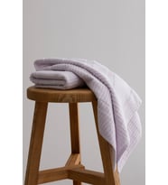 Koza Home Ivory Lila Bordürlü Mikro Fiber %100 Pamuk 2Li El Yüz Havlusu Seti 50 X 90 - 50 X 90 1111A