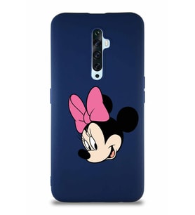 Oppo Reno 2Z Soft Premier Kapak Minnie Mouse-B Tasarımlı Silikon Kılıf - Lacivert (Şeffaf)