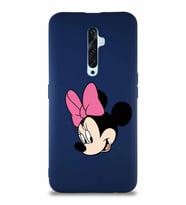 Oppo Reno 2Z Soft Premier Kapak Minnie Mouse-B Tasarımlı Silikon Kılıf - Lacivert (Şeffaf)
