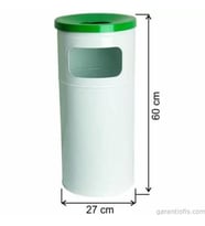 Garanti Metal 1706 Boyalı Bahçe Tipi Çöp Kovası (34 Litre)