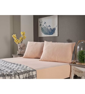 Doqu Home Penye Çarşaf Takımı Tek Kişilik - Somon