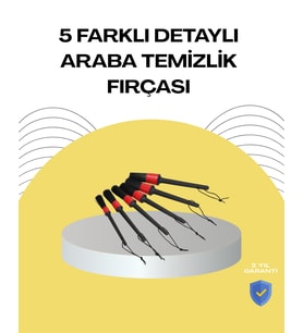 5 Boy Fırçalı Araba Temizlik Seti-Derin Temizlik Sağlayan Yumuşak Fırçalar