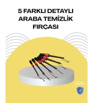 5 Boy Fırçalı Araba Temizlik Seti-Derin Temizlik Sağlayan Yumuşak Fırçalar