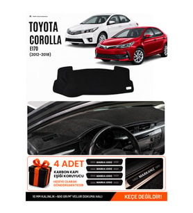 TOYOTA COROLLA E170 (2012-2018) Uyumlu Torpido Örtüsü Torpido Kılıfı - Siyah