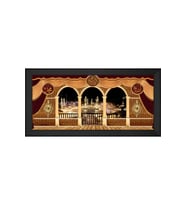Kabe Allah Muhammed Motifli Kanvas Tablo 80 x 110 cm Siyah Çerçeve