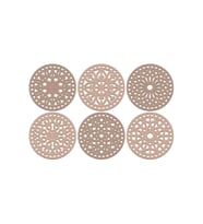 Ahşap Bardak Altlığı 6 lı Set 6 Farklı Desenli Bardak Altlığı (Renksiz)