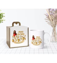 BK Gift Kişiye Özel Ahşap Kutuda Fotoğraflı Doğum Günü Tasarımlı Beyaz Kupa Bardak-7
