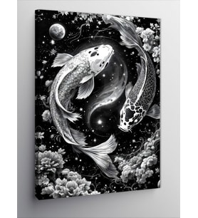 Kanvas Tablo Yin-Yang Balık Döngüsü Tasarımı