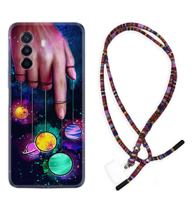 Huawei Nova Y70 Y90 Nova 9 SE  Kılıf Boyun Asklı Rasta Silikon Finger planet 1740
