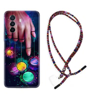 Huawei Nova Y70 Y90 Nova 9 SE  Kılıf Boyun Asklı Rasta Silikon Finger planet 1740