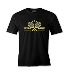 Tenis Şampiyonası Siyah Erkek Tshirt
