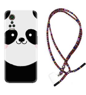 General Mobile GM 21 Pro GM 22 Pro Plus Kılıf Boyun Asklı Rasta Silikon Sevimli Panda 1794