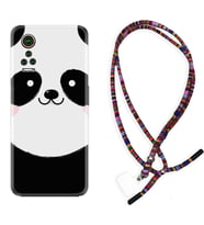 General Mobile GM 21 Pro GM 22 Pro Plus Kılıf Boyun Asklı Rasta Silikon Sevimli Panda 1794