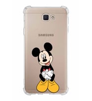 Samsung Galaxy J7 Prime  Köşe Korumalı Antişok Kapak Mickey Mouse Tasarımlı Şeffaf  Kılıf