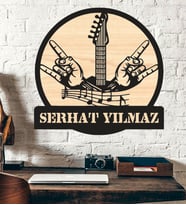 Metal Rock Müzik Temalı Ahşap Duvar Tablo