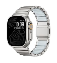 Watch 10 46mm Kordon KRD-151 Metal Silikon Kordon Gümüş-Mavi