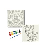Okul Etkinliği-2'li Tuval Boyama Seti. 20x20 Cm Uv Baskı 6 Akrilik Boya 1 Fırça-model-307