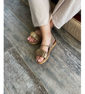 Luna Model Kadın Taşlı Yazlık Ortopedik Taban Sandalet (Altın)