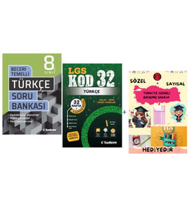 TUDEM YAYINLARI LGS TÜRKÇE BECERİ TEMELLİ SORU BANKASI - LGS TÜRKÇE KOD 32 DENEME - HEDİYE