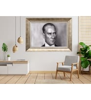 Gümüş Çerçeveli Atatürk Tablo as130