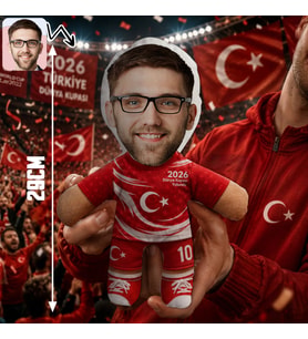 BK Gift Kişiye Özel Türkiye Taraftar Temalı 2026 Dünya Kupası Tasarımlı Bebek Yastık -3, Tek Yürek Milli Takım Ruhu