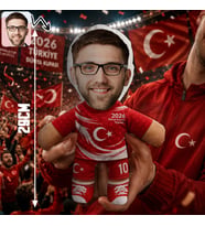 BK Gift Kişiye Özel Türkiye Taraftar Temalı 2026 Dünya Kupası Tasarımlı Bebek Yastık -3, Tek Yürek Milli Takım Ruhu