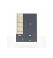 Arges Gardrop 5 Raflı 4 Çekmeceli Tek Askılı 132x30x195 Aytaşı-Antrasit