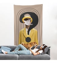 Yüzünde Kuş Olan Adam Pop Art Duvar Örtüsü-7848