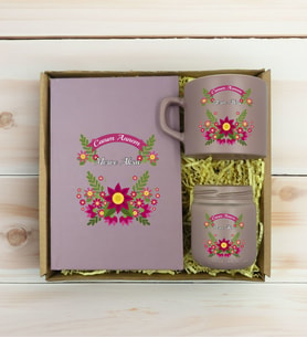 BK Gift Kişiye Özel İsimli DTF Anne Temalı Mat Gri Defter & Kahve Fincanı & Mum Hediye Seti-6, Anneye Hediye, Anneler Günü Hediyesi
