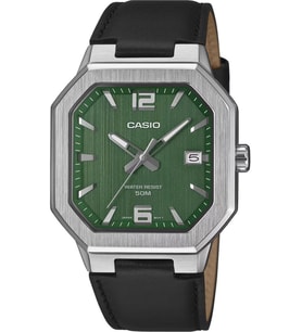 CASIO MTP-B195L-3AVDF YEŞİL KADRAN SİYAH DERİ KORDON KARE ERKEK KOL SAATİ