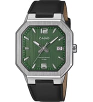CASIO MTP-B195L-3AVDF YEŞİL KADRAN SİYAH DERİ KORDON KARE ERKEK KOL SAATİ