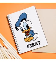 Bebek Duffy Duck Tasarımlı Kişiye Özel Defter