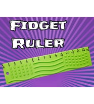3D Baskı Dokunsal Fidget Cetveli - Kabartmalı Stres ve Odaklanma Oyuncağı - Yeşil