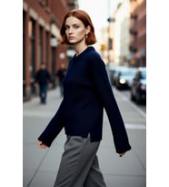 Kadın Oversize Triko Kazak Geniş İspanyol Kol Bisiklet Yaka Düz Dokulu Kışlık Basic Model Kaliteli