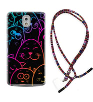Samsung Note 3 4 5 8 9 20 Ultra 10 Lite Kılıf Boyun Asklı Rasta Silikon Neon Cats 1790