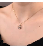 Kadın Kraliçe Tacı Altın Kolye