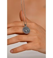 925 Ayar Aslan Burcu Burç Çarkı Unisex Gümüş Kolye 45-55cm