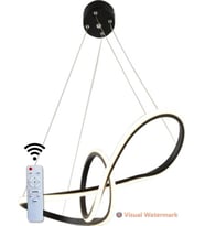 Modern Papyon Model Kumandalı 3 Renk (Beyaz/Sarı/Günışığı) Lüks Led Avize (Siyah)