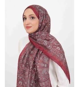 Luissa Soft Şal Etnik Desen Bordo