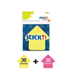 GIPTA STICKN 21136 76X76 OK ŞEKİLLİ YAPIŞKANLI NOTLUK 2 RENK NEON 60 YP.