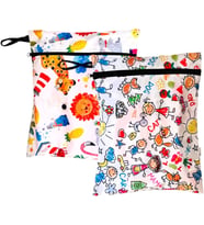 2 Adet, 30 x 35 Cm, Jungle ve 30 x 35 Cm Family Desen, Sıvı Geçirmeyen Çok Amaçlı Çanta, Ekonomik Set, Yıkanabilir