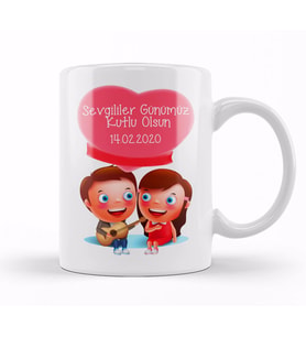 Sevgililer Günü Sevgiliye Hediye 073 Kupa Bardak Porselen