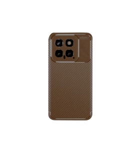 Xiaomi Mi 14t Kılıf Auto Focus Karbon Kapak - Kahverengi