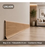 Linela Suya Dayanıklı Pvc Süpürgelik 8 cm - Canberra Meşe - LNL406